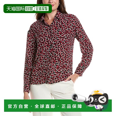 自营 T Tahari Button-Down Blouse - red 美国奥莱直发