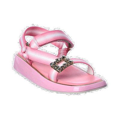 自营Roger Vivier Trekky 钻扣凉鞋 - 粉色 美国奥莱直发