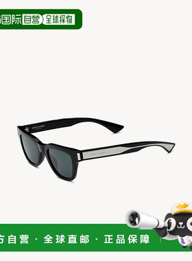 自营欧洲直邮YSL圣罗兰 SL 789男士黑色/水晶色/银色醋酸纤维惠灵