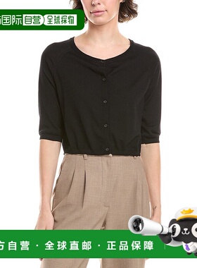 自营 S Max Mara Clima羊毛裹肩开衫-黑色 美国奥莱直发