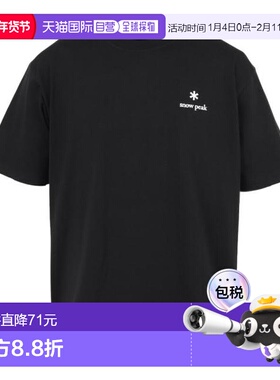 日本直邮Snow Peak 史努比克标志男士黑色半袖T恤 [NSD-TS-25AU00