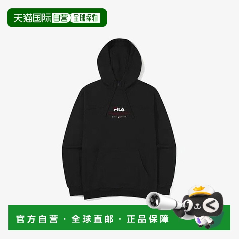 韩国直邮FILA Wheela 连帽衫 TQJ FS2POG3112X-BLK 撞色徽标连帽