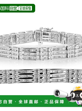 自营 vir jewels2.25 克拉男士钻石手链 0.925 纯银镀铑 8 英寸 1