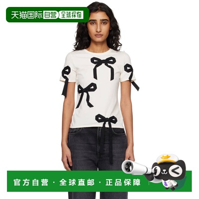 香港直邮Marc Jacobs 马克 雅可布 女士 灰白色 Bow Shrunken T恤