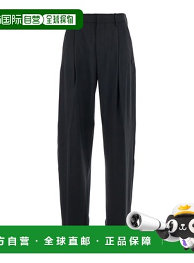 1h可退 香港直邮moncler 女士 黑色羊毛混纺裤子 2A00003M6523999