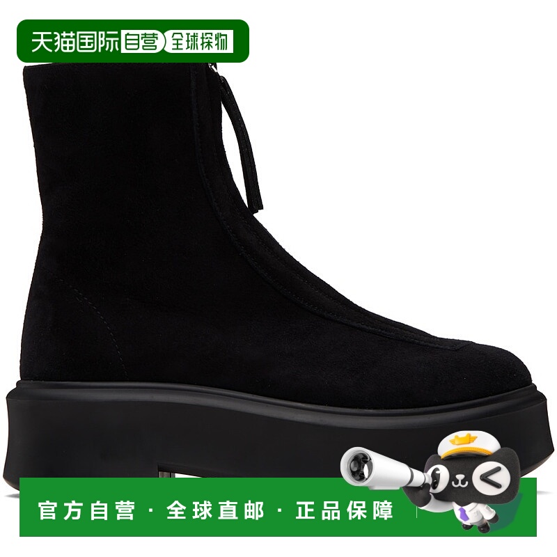1h可退 香港直邮潮奢 The Row 女士 黑色 Zipped I 踝靴 F1144L25