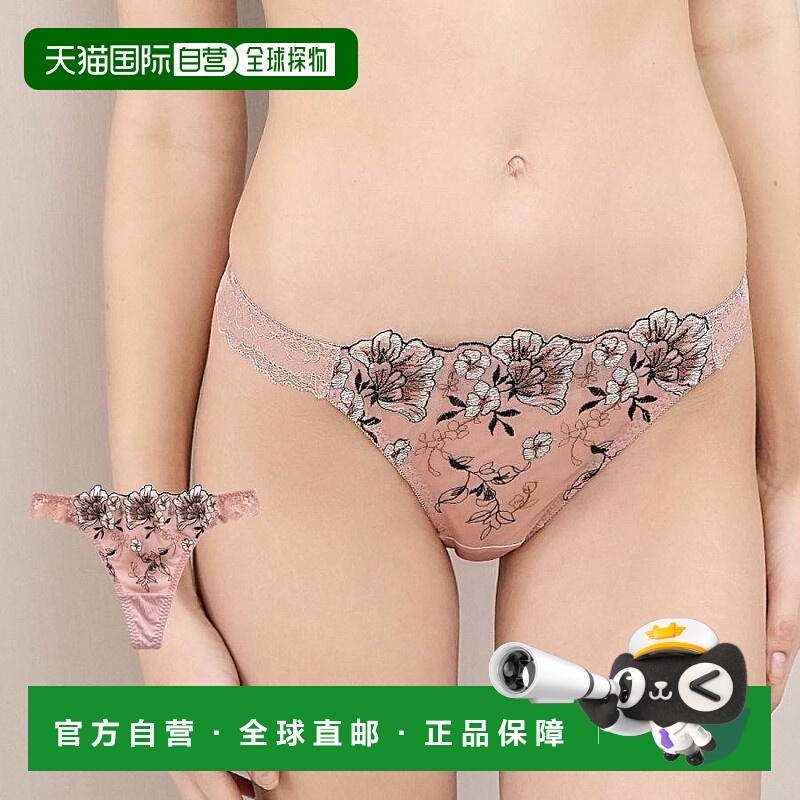 日本直邮Mon cher pigeon UrukruzT字花卉图案蕾丝透明内裤231011