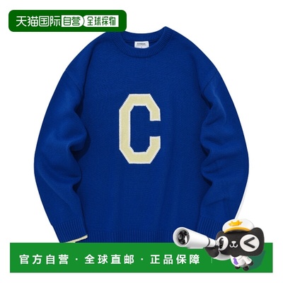 韩国直邮COVERNAT 男针织CO2303KT05BL公用LAMBSWOOL C LOGO CREW