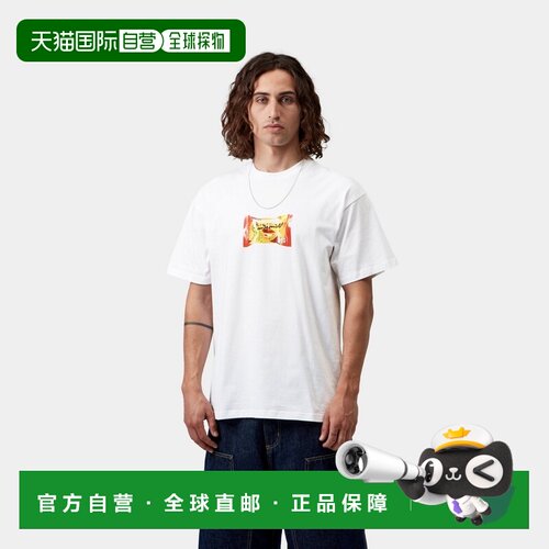 自营欧洲直邮Carhartt WIP Road Side Snack男士白色有机棉印花T