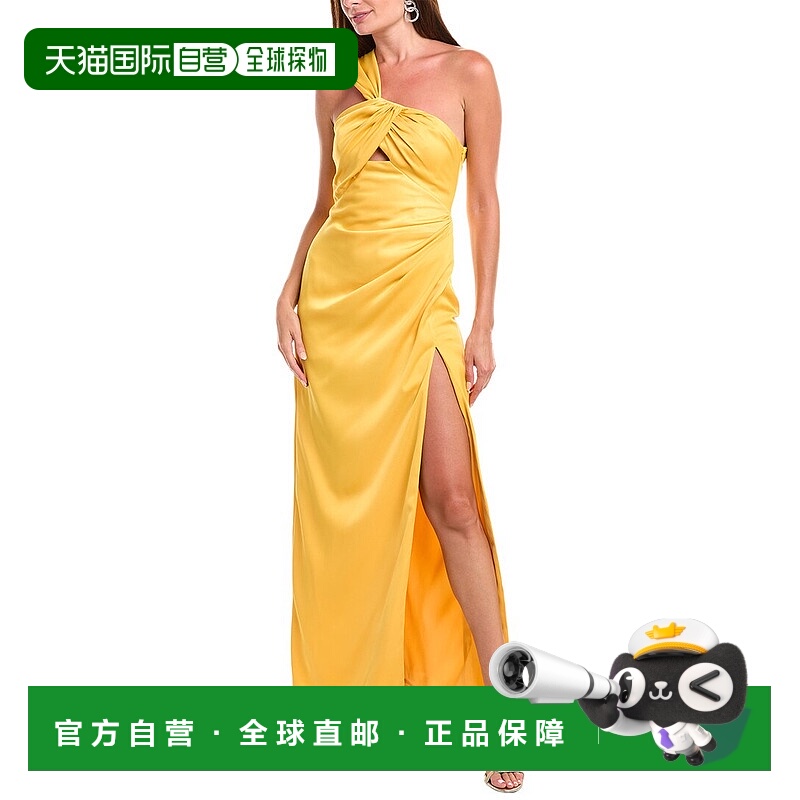 自营Halston Blaise One-Shoulder Gown - yellow 美国奥莱直发