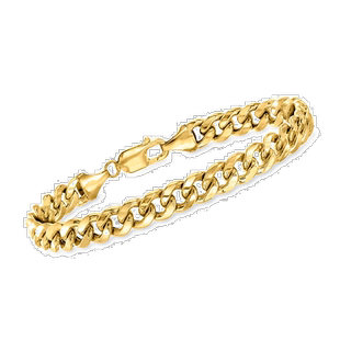 自营 Ross-Simons 男士 7.8 毫米迈阿密古巴链式手链 14 克拉黄金