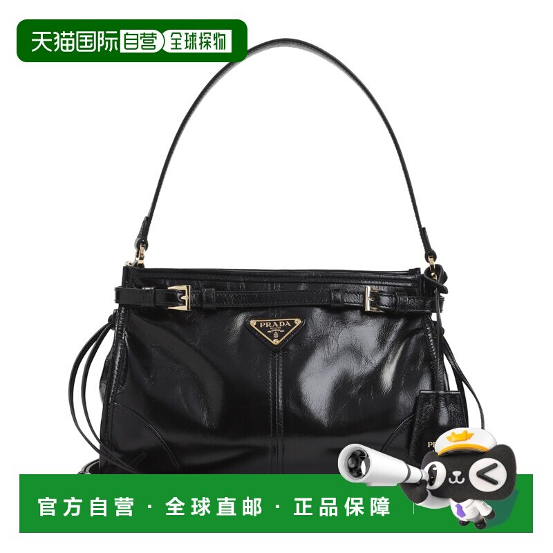 香港直邮PRADA 女士手拿包 1BC297VOOM2CYRF0002 AW2026 黑色 - 实物图