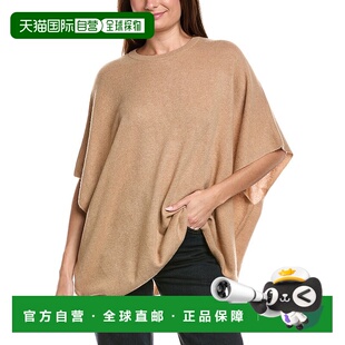 自营amicale cashmereAmicale羊绒针织圆领羊绒斗篷-棕色 美国奥