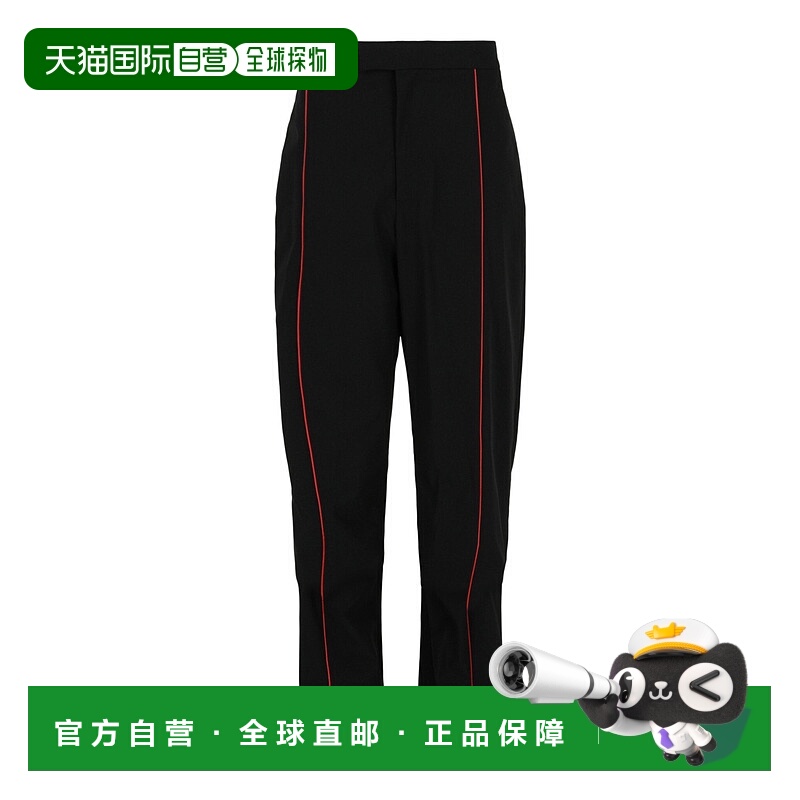 自营salvatore ferragamoContrasting-Trim Straight-Leg Track P