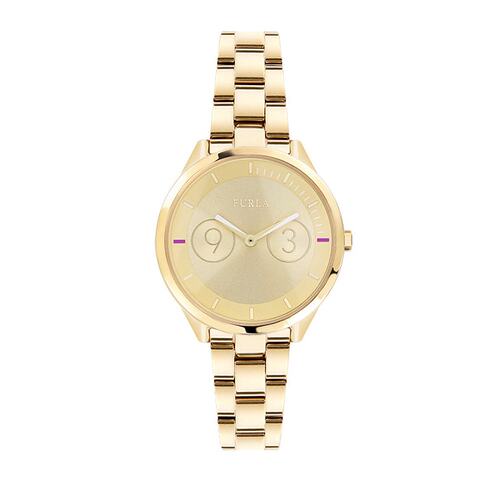 【美国奥莱】直发 Furla/芙拉 Metropolis 金色表盘不锈钢腕表女