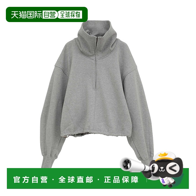 1h可退 日本直邮CLANE 女装 半拉链短款连帽衫 宽松设计小脸效果