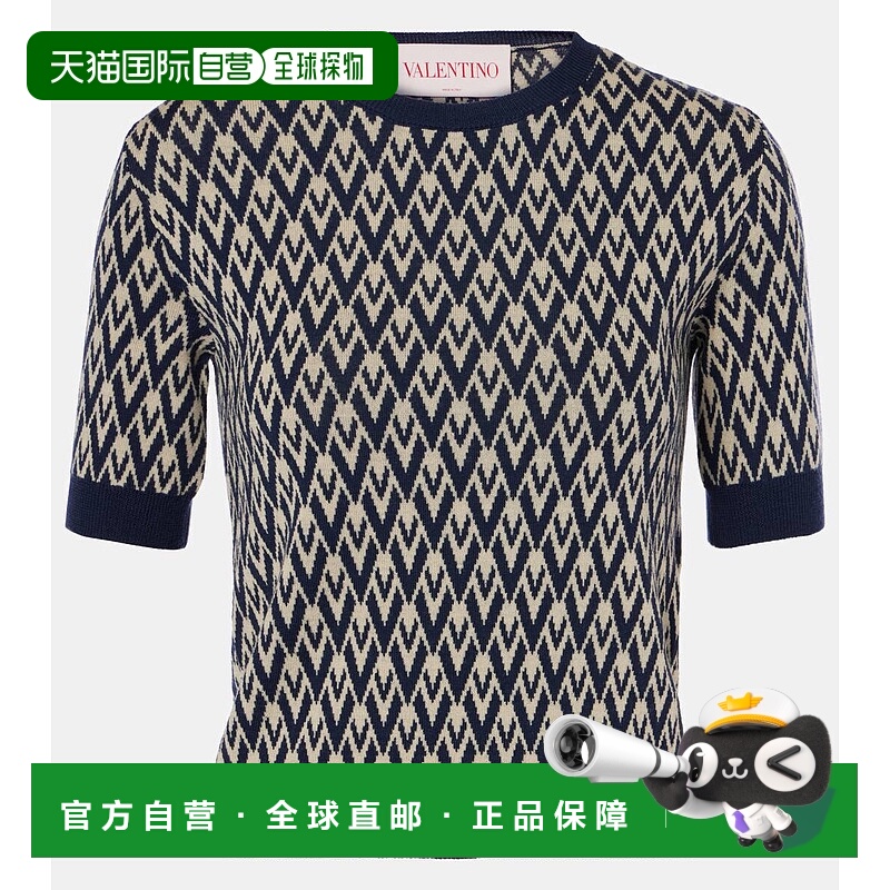 1h可退 香港直邮Valentino 华伦天奴 女士 Toute La V领初剪羊毛