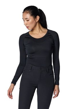 安德玛 UNDER ARMOR（女式）热齿轮压缩长袖 黑色 L