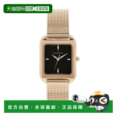1h可退 日本直邮COCOSHNIK RG方形网眼皮带手表黑色新款