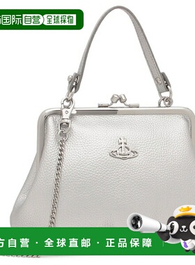 日本直邮Vivienne Westwood Granny 单肩手提包带搭扣银色女士4B0