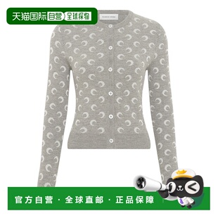 1h可退 香港直邮Marine Serre 女士 SERRE 海军风浅灰色毛线衫 WT