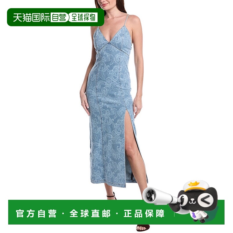 自营alice + olivia Julietta Denim Slip Dress= - blue 美国奥