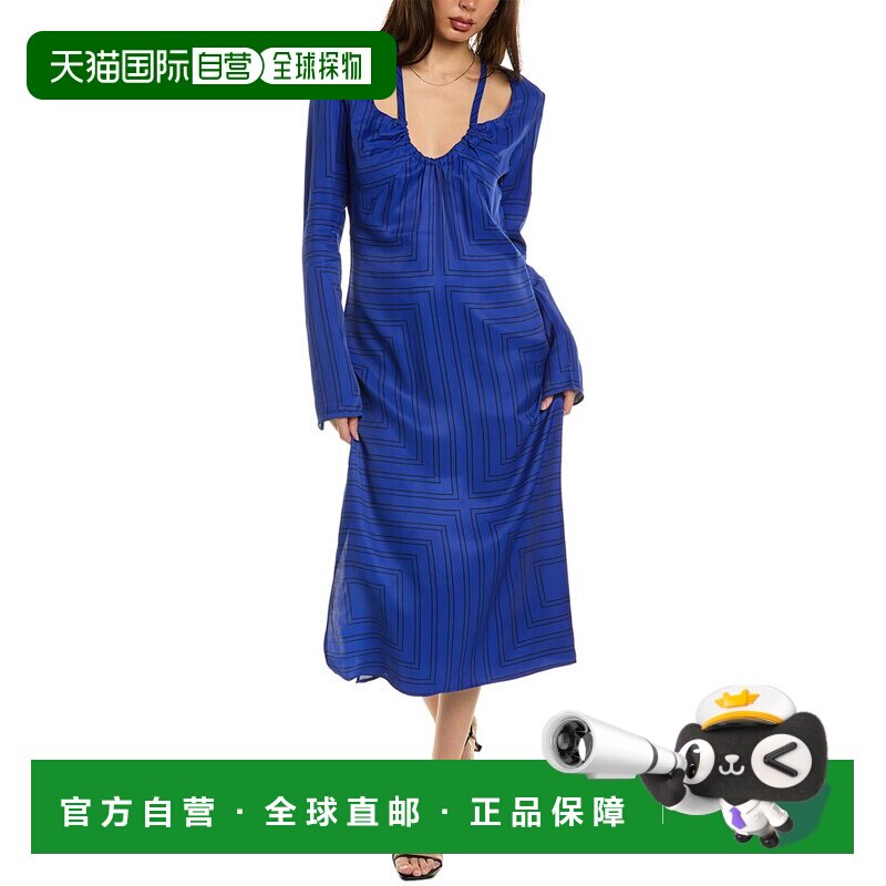 自营Equipment Vera 中长连衣裙 - 蓝色 美国奥莱吊带性感直发