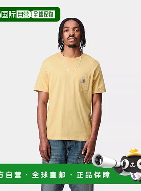 自营欧洲直邮Carhartt Wip 男士黄色棉短袖T恤针织