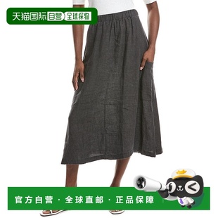美国奥莱直发半身裙a字裙 灰色 自营EILEEN FISHER亚麻连衣裙