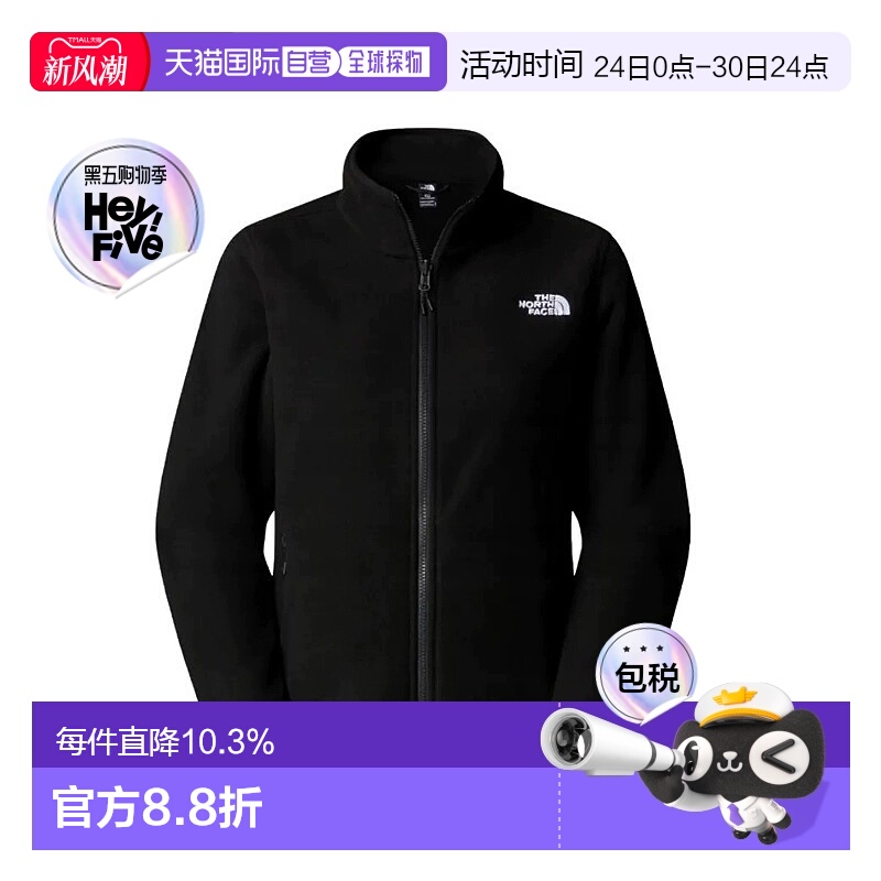 香港直邮北面THE NORTH FACE 女款抓绒休闲开衫外套 黑色