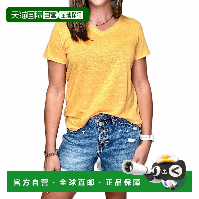 自营charlie bPort Cay黄色短袖上衣 美国奥莱直发