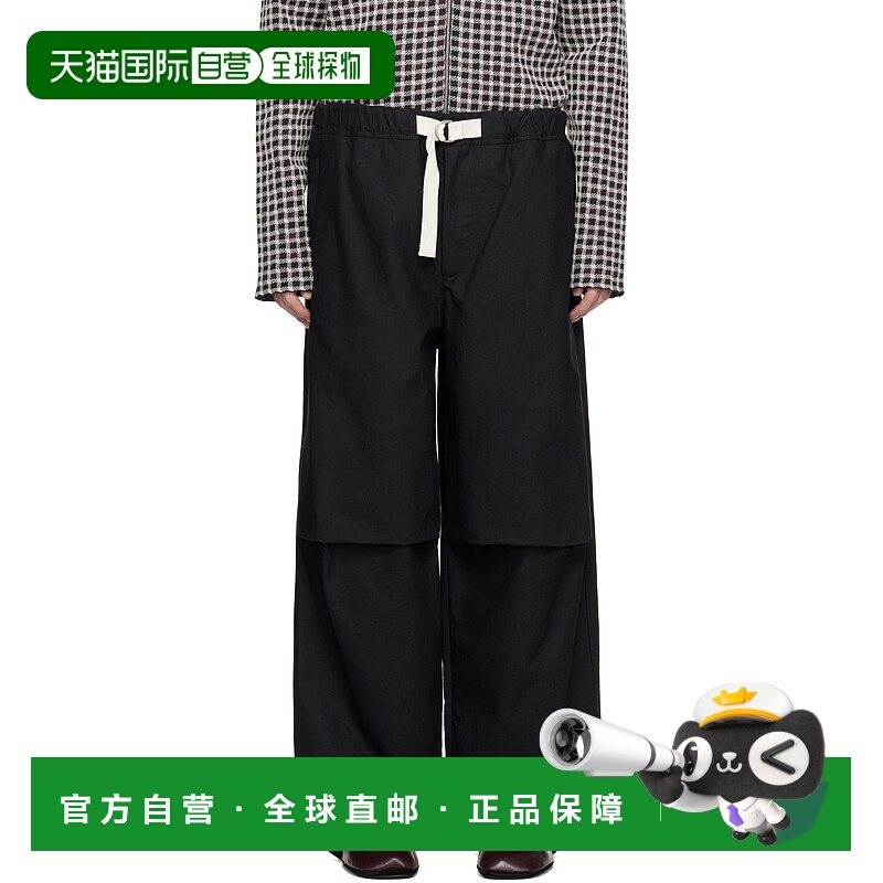 1h可退 香港直邮潮奢 Jil Sander 吉尔 桑达 男士 黑色长裤 J47KA