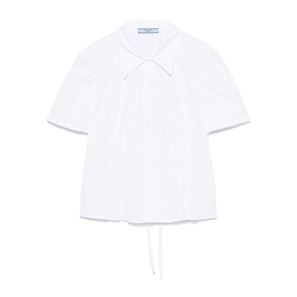 PRADA 女士T恤 P499H1XV2SOOOF0009 SS2025 白色 短袖衬衫