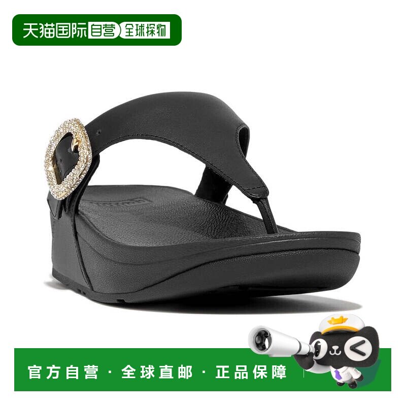 自营FitFlop Lulu Crystal-Buckle Leather Sandal - black 美国