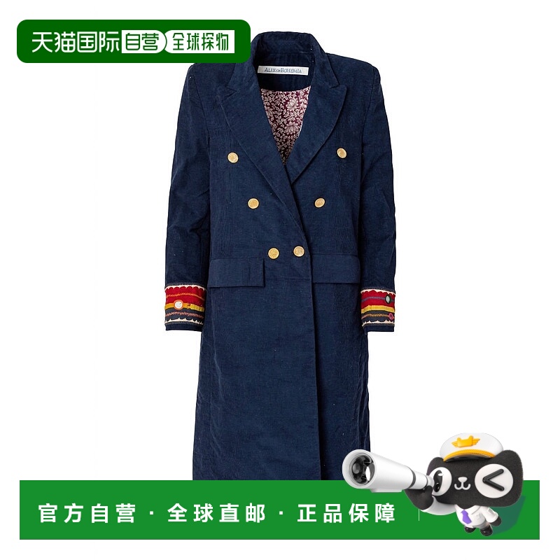 自营 alix of bohemia女款韦德灯芯绒大衣（海军靛蓝） - 海军靛