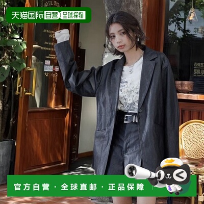 1h可退 日本直邮PAGEBOY 女士宽松款仿皮翻领衬衫夹克 321471