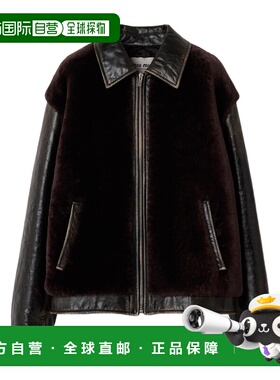 1h可退 香港直邮Miu Miu 皮革和羊毛皮短夹克 MPV99418BUSOOO外套