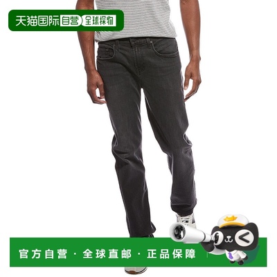 自营 7 for all mankind7全人类修身干净口袋水洗黑色修身直筒牛-
