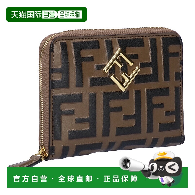 日本直邮FENDI 双折钱包 FF 钻石 8M0508 ADYM F13VK CEYLON CALF