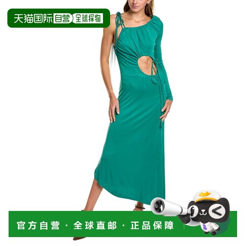 自营FARM Rio One-Shoulder Midi Dress - green 美国奥莱直发