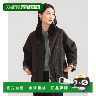 修身 女装 蜡棉夹克 半开拉链 口格纹设 1h可退 袖 日本直邮Barbour
