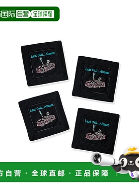 自营tiramisu“Last Call…Almost”鸡尾酒餐巾纸套装-黑色/粉色/