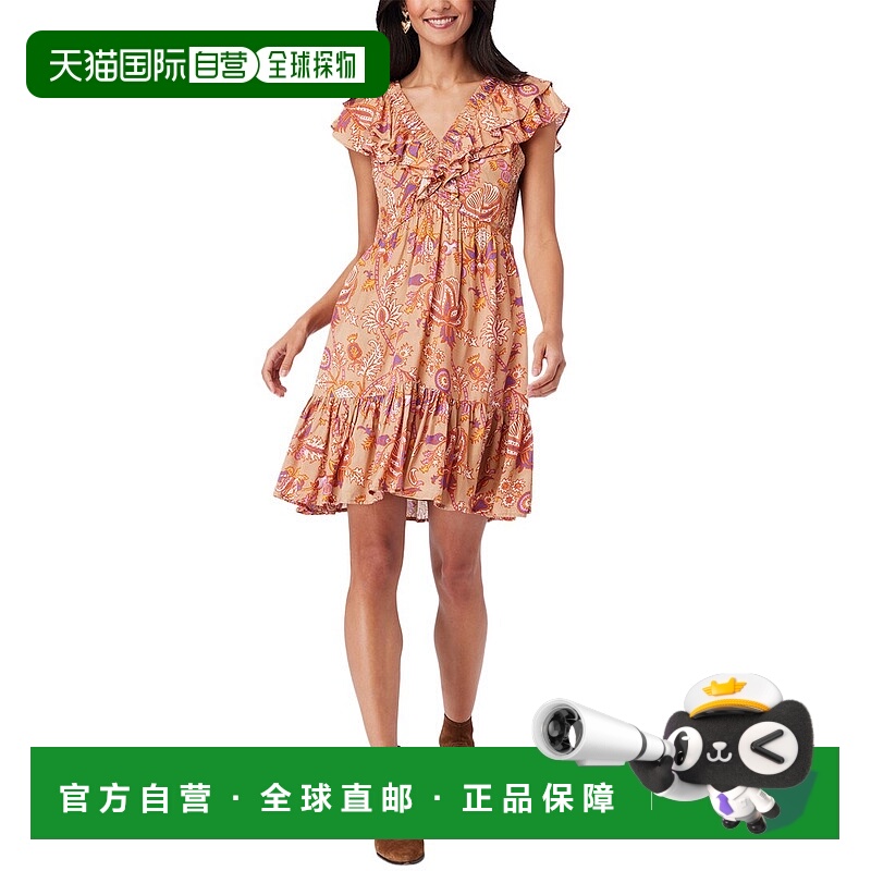 自营 roller rabbit滚轮兔Amanda Ondika迷你连衣裙-棕色 美国奥