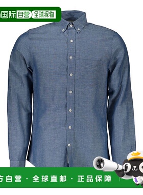 自营Gant Cotton Men's Shirt - blue 美国奥莱直发
