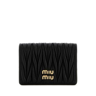 黑色 MIU SS2025 5MC103AFPPF0002 PORTAFOGLI 女士钱包