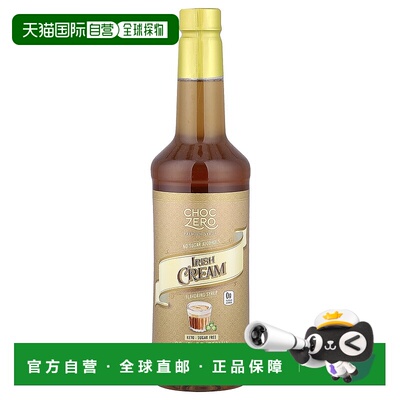香港直邮ChocZero,Premium Syrup, Irish Cream, Sugar Free, 25.
