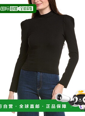 自营English Factory Turtleneck Rib Top - black 美国奥莱直发