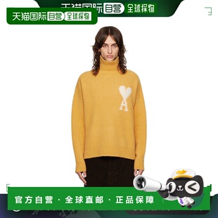 香港直邮Ami Paris 男士 黄色 Ami de Coeur 高领毛衣 UKS425KN00