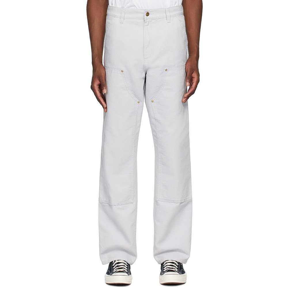 潮奢 Carhartt 卡哈特 男士 灰色 Double Knee 长裤 I031501