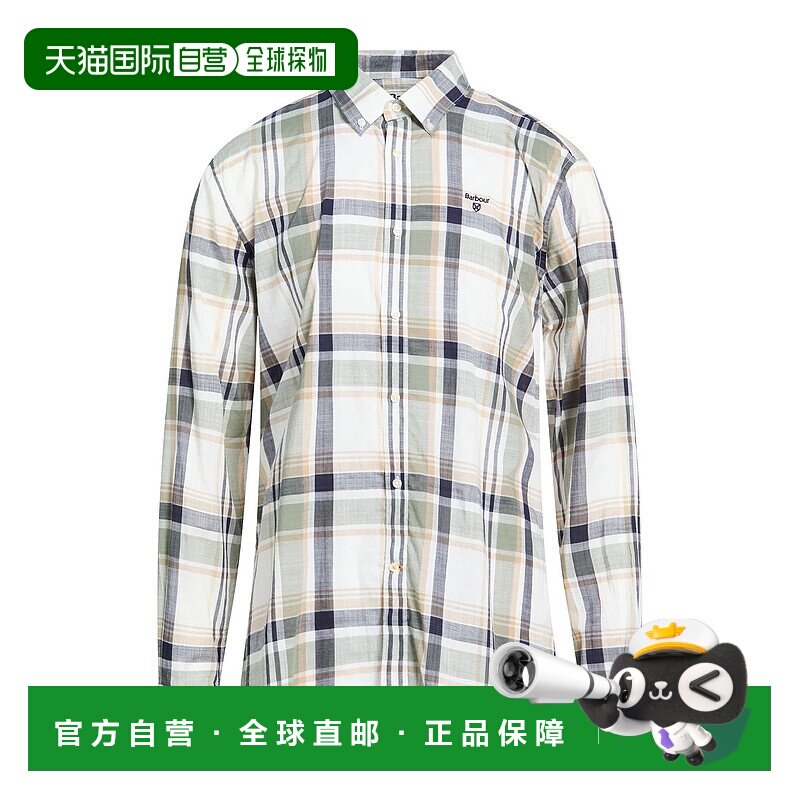 1h可退 香港直邮潮奢 barbour 巴伯尔 男士 格纹衬衫 green绿色